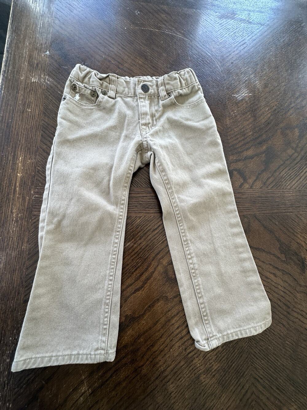 Polo Ralph Lauren flat front adjustable waist khaki pants sz 2T